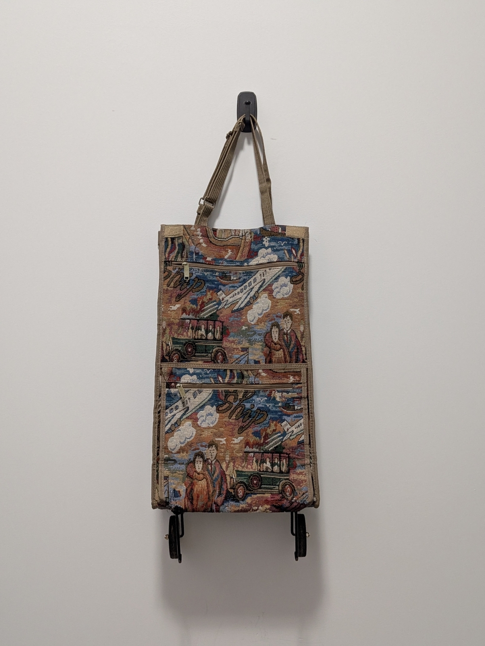 Jade Multicolor Tapestry Rolling Travel Tote